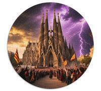 Sagrada Família, Spain 1000 Pezzi Jigsaw Puzzle Adulti Building Puzzle Rotondo Creativo Per Bambini Decompressione E Regalo Per Adulti E Bambini Da 14 Anni E Più Stampa Di Alta Qualità 1000pcs (67.5x6