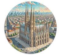 Sagrada Família, Spain 1000 Pezzi Jigsaw Puzzle Adulti Building Puzzle Rotondo Idea Regalo Per Bambini Decompressione E Regalo Per Adulti E Bambini Da 14 Anni E Più Stampa Di Alta Qualità 1000pcs (67.