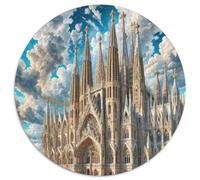 Sagrada Família, Spain 1000 Pezzi Jigsaw Puzzle Adulti Building Round Jigsaw Puzzle Idea Regalo Donna Per Adulti E Bambini Da 14 Anni E Più Stampa Di Alta Qualità 1000pcs (67.5x67.5cm)