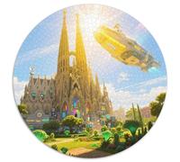 Sagrada Família, Spain 1000 Pezzi Jigsaw Puzzle Adulti Building Round Jigsaw Puzzle Idea Regalo Per Famiglia Per Adulti E Bambini Da 14 Anni E Più Stampa Di Alta Qualità 1000pcs (67.5x67.5cm)
