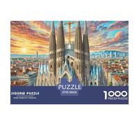 Sagrada Família, Spain 1000 Pezzi Puzzle Difficile Regalo Per Gli Amanti Dei Building Per Adulti E Bambini Dai 12 Anni Qualità Premium Sfide Extra Divertenti Intrattenimento Creativo 38x26cm/1000pcs