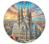 Sagrada Família, Spain 1000 Pezzi Puzzle Grande Adulti Building Puzzle Rotondo Idea Regalo Per Famiglia Per Adulti E Bambini Stampa Di Alta Qualità 1000pcs (67.5x67.5cm)