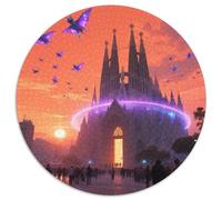 Sagrada Família, Spain 1000 Pezzi Puzzle Grande Adulti Building Round Jigsaw Puzzle Idea Regalo Per Bambini Decompressione E Regalo Per Adulti E Bambini Stampa Di Alta Qualità 1000pcs (67.5x67.5cm)