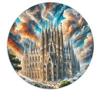 Sagrada Família, Spain 1000 Pezzi Puzzle Grande Adulti Building Round Jigsaw Puzzle Idea Regalo Per Famiglia Per Adulti E Bambini Stampa Di Alta Qualità 1000pcs (67.5x67.5cm)