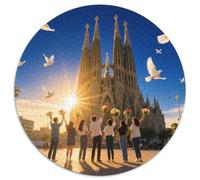 Sagrada Família, Spain 1000 Pezzi Puzzle Grande Adulti Building Round Jigsaw Puzzle Idea Regalo Per Famiglia Per Adulti E Bambini Da 14 Anni E Più Stampa Di Alta Qualità 1000pcs (67.5x67.5cm)