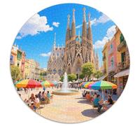 Sagrada Família, Spain 1000 Pezzi Puzzle Grande Adulti Building Round Jigsaw Puzzle Idea Regalo Per Famiglia Per Adulti E Bambini Da 14 Anni E Più Stampa Di Alta Qualità 1000pcs (67.5x67.5cm)
