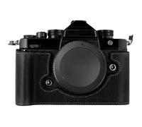 Sagreeny Mezza custodia in vera pelle compatibile con fotocamera Nikon ZF Retro Protettiva., Nero , manicotto di protezione della fotocamera
