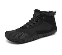 SAGUARO Barefoot Donna Invernali Scarponcini Caldi, Scarpe Minimaliste con Punta Ampia e Suola Drop Zero, Stivaletti Trekking Passeggio Città Nero, Gr.38