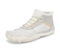 SAGUARO Barefoot Donna Invernali Scarponcini Caldi, Scarpe Minimaliste con Punta Ampia e Suola Drop Zero, Stivaletti Trekking Passeggio Città Beige, Gr.42