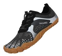 SAGUARO Barefoot Shoes Uomo Donna Scarpe Barefoot Minimaliste Antiscivolo Scarpe da Trail Running per Palestra Trekking HM Grigio Bianco,Gr.40