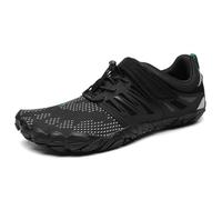 SAGUARO Barefoot Shoes Uomo Donna Scarpe Barefoot Minimaliste Scarpe a Piedi Nudi Antiscivolo Scarpe Trail Running Leggere Scarpe Dita Nero Ricco,Gr.36