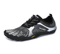SAGUARO Barefoot Shoes Uomo Donna Scarpe Barefoot - Scarpe Minimaliste Scarpe da Palestra - Traspiranti Scarpe da Scoglio - Punta Larga e Suola a Goccia Zero Nero Scuro, Gr.40 EU