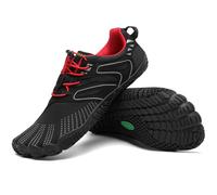 SAGUARO Barefoot Shoes Uomo Scarpe Barefoot Donna Scarpe Minimaliste Scarpe a Piedi Nudi Antiscivolo Scarpe Trail Running Traspiranti Scarpe Dita Nero Nuovo Rosso EU Gr.41