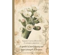 Saguaro Cactus Blossom (Carnegiea gigantea): A symbol of stark beauty and desert strength in Arizona. State Flower Notebook - 120 Lined Pages