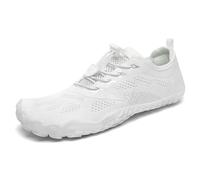 SAGUARO Estate Scarpe Barefoot Minimaliste Uomo Comode e Leggere Antiscivolo Trekking Trail Running Scarpe Asciugatura Rapida Outdoor e Indoor Bianco Neve 42