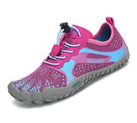 SAGUARO Minimaliste Scarpe Barefoot Ragazze Ragazzi Scarpe da Trail Running Immersione Rosa Rossa Gr.36