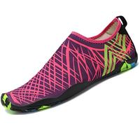 SAGUARO® Pelle Scarpe piedi nudi acquatico Aqua calzini per Beach Swim Surf Yoga Rose Red 4 44EU