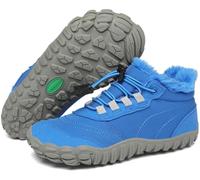 SAGUARO Scarpe Barefoot Invernali Bambino Stivali da Neve Comode Caldo Stivaletti Inverno Bambina Antiscivolo Scarponcini con Imbottitura Calda, Will Ⅰ, Blu Lapis, 34 EU