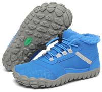 SAGUARO Scarpe Barefoot Invernali Bambino Stivali da Neve Comode Caldo Stivaletti Inverno Bambina Antiscivolo Scarponcini con Imbottitura Calda, Will Ⅰ, Blu Cobalto, 33 EU