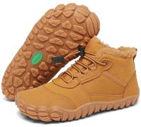 SAGUARO Scarpe Barefoot Invernali Bambino Stivali da Neve Comode Caldo Stivaletti Inverno Bambina Antiscivolo Scarponcini con Imbottitura Calda, Will Ⅰ, Marrone, 36 EU