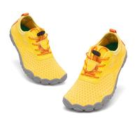 SAGUARO Scarpe da Scoglio Barefoot Bambini, Scarpette Mare Antiscivolo ad Asciugatura Rapida con Punta Larga e Chiusura Rapida per Spiaggia Piscina Fiume, Bambino e Bambina Giallo, Gr.25