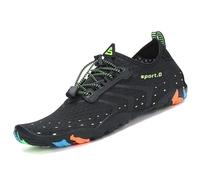 SAGUARO Scarpe da Scoglio per Uomo Donna Asciugatura Rapida Scarpette da Spiaggia Surf Traspirante Antiscivolo Scarpe Immersione, Ondulato Nero 38