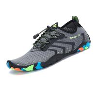 SAGUARO Scarpe da Scoglio per Uomo Donna Asciugatura Rapida Scarpette da Spiaggia Surf Traspirante Antiscivolo Scarpe Immersione, Ondulato Grigio 45
