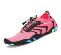 SAGUARO Scarpe da Scoglio per Uomo Donna Asciugatura Rapida Scarpette da Spiaggia Surf Traspirante Antiscivolo Scarpe Immersione, Ondulato Rosa 39