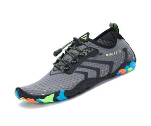 SAGUARO Scarpe da Scoglio per Uomo Donna Asciugatura Rapida Scarpette da Spiaggia Surf Traspirante Antiscivolo Scarpe Immersione, Ondulato Grigio 43