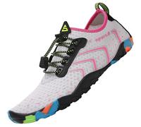 SAGUARO Scarpe da Scoglio Uomo Scarpette da Scoglio Donna Scarpe Mare Antiscivolo Scarpette Mare Scarpe Acqua Asciugatura Rapida Scarpe per Spiaggia Immersione Surf Rosa Rossa Gr.42 EU