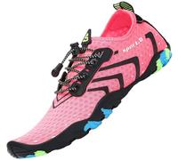SAGUARO Scarpe da Scoglio Uomo Scarpette da Scoglio Donna Scarpe Mare Antiscivolo Scarpette Mare Scarpe Acqua Asciugatura Rapida Scarpe per Spiaggia Immersione Surf Rosa A Gr.35 EU