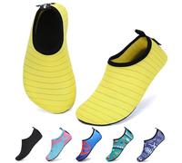 SAGUARO Scarpe da Sport Acquatici Ragazzi Ragazze Scarpette Scoglio Scarpe da Immersione Piscina Spiaggia Mare Fiume Nuoto Surf Vela Acqua Cycling per Bambini, Giallo, 24/25 EU