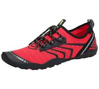 SAGUARO Scarpe da Sport Acquatici Uomo Donna Scarpette Scoglio Traspiranti Leggere Scarpe da Immersione per Piscina Spiaggia Canottaggio Mare Fiume Surf Vela Acqua Cycling, Rosso Mela, 42 EU