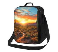Saguaros at Sunset - Borsa portapranzo per donne e uomini, riutilizzabile, isolata, a prova di perdite, con tracolla regolabile, graziosa borsa per il pranzo per adulti