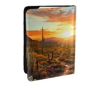 Saguaros at Sunset - Custodia per passaporto da viaggio, custodia per passaporto RFID, in pelle PU, custodia per passaporto, carino, protezione per passaporto, per donne e uomini