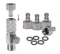 Sagud Adattatore per aerografo), connettore a sgancio rapido per aerografo con 4 prese extra e 5 O-ring extra da 1/8" maschio, connettori femmina da 1/8" (regolabile)