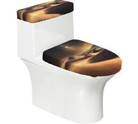 Sahara Desert - Copriwater morbidi, 2 pezzi, elastici, riutilizzabili, per WC a forma di U, decorazione per il bagno