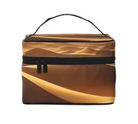 Sahara Desert Travel Makeup Bag - Organizer portatile per articoli da toeletta con scomparti con cerniera per spazzole, bottiglie e prodotti per la cura della pelle