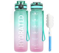 Sahara Sailor Borraccia Motivazionale in Tritan 1L/750ML/500ML -borraccia Sportiva, Riutilizzabile, Resistente, Opaca, con Marcatori di Tempo, per Palestra, Bici, Campeggio, Yoga (1 Bottiglia)