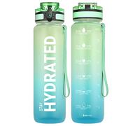 Sahara Sailor Borraccia Motivazionale in Tritan 1L/750ML/500ML -borraccia Sportiva, Riutilizzabile, Resistente, Opaca, con Marcatori di Tempo, per Palestra, Bici, Campeggio, Yoga (1 Bottiglia)