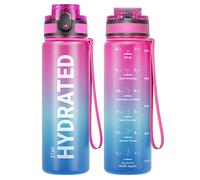 Sahara Sailor Borraccia Sportiva 500ML, Senza BPA, Senza Perdite, Borraccia Motivazionale, per Bici, Palestra, Graduata, Campeggio, Escursionismo (1 Bottiglia)