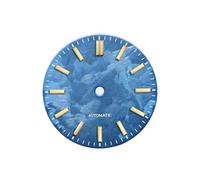 Saharuse 1 pz 28.5mm Sakura Quadrante No Lume Accessori for Orologi Nessuna Data for NH35 NH36 Movimento Meccanico Automatico SKX007(Blue,Silver 3o Clock)