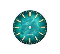 Saharuse 1 pz 28.5mm Sakura Quadrante No Lume Accessori for Orologi Nessuna Data for NH35 NH36 Movimento Meccanico Automatico SKX007(Smoke Green,Gold Index 3o Clock)