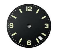 Saharuse 1 pz Sterile 28.6mm Quadrante Dell'orologio Nero/Blu 3.8 Ore Data Finestra Verde Luminoso Movimento Automatico Accessori Parti(Style 1)