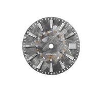 Saharuse 1pc 28,5 mm quadrante dell'orologio Serie Sakura Texture Facce Accessori for Movimento NH34 GMT(Grey orangeGMT,Blue lume No Logo)