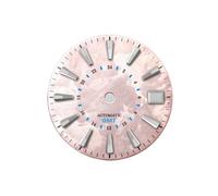 Saharuse 1pc 28,5 mm quadrante dell'orologio Serie Sakura Texture Facce Accessori for Movimento NH34 GMT(Pink blueGMT,Blue lume No Logo)