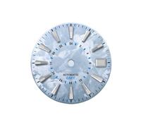 Saharuse 1pc 28,5 mm quadrante dell'orologio Serie Sakura Texture Facce Accessori for Movimento NH34 GMT(Ice Blue blueGMT,Blue lume No Logo)