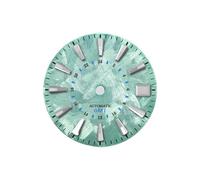 Saharuse 1pc 28,5 mm quadrante dell'orologio Serie Sakura Texture Facce Accessori for Movimento NH34 GMT(Cyan blueGMT,Blue lume No Logo)