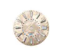 Saharuse 1pc 28,5 mm quadrante dell'orologio Serie Sakura Texture Facce Accessori for Movimento NH34 GMT(Yellow blueGMT,Blue lume No Logo)