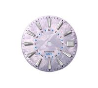 Saharuse 1pc 28,5 mm quadrante dell'orologio Serie Sakura Texture Facce Accessori for Movimento NH34 GMT(Pueple blueGMT,Blue lume No Logo)